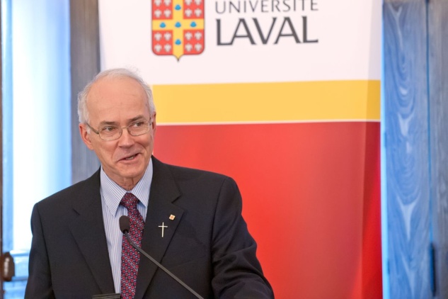 L'abbé Jacques Roberge, supérieur général, lors du colloque universitaire "Parce qu'ils ont cru, ils ont fait" en mai 2013